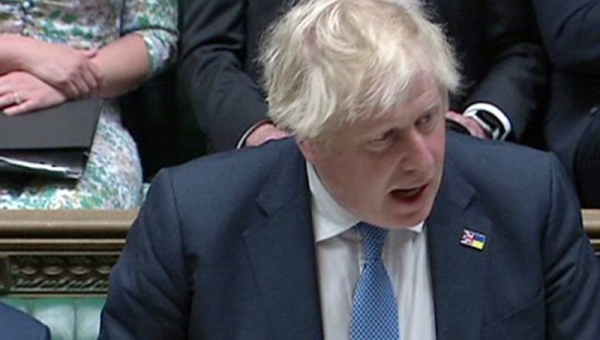 British Prime Minister Boris Johnson speaking at the House of Commons.