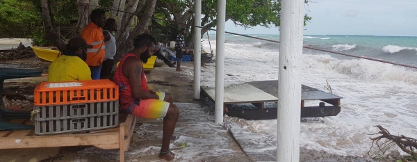 Storm surge on Masig Island in the Torres Straits. — courtesy 350 Australia