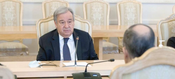 The UN Secretary-General António Guterres and his delegation (left) meet the Russian Foreign Minister Sergey Lavrov in Moscow. — courtesy UN Russia/Yuri Kochin