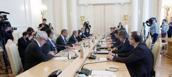 The UN Secretary-General António Guterres and his delegation (left) meet the Russian Foreign Minister Sergey Lavrov in Moscow. — courtesy UN Russia/Yuri Kochin