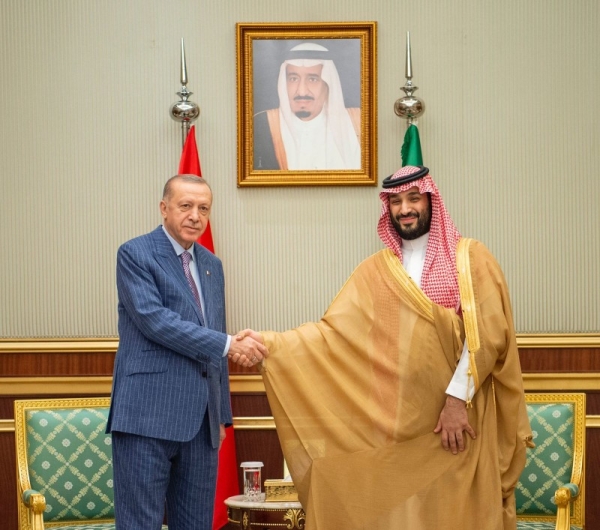 Crown Prince meets Erdogan in Jeddah. — SPA