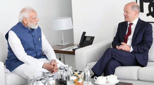 Indian Prime Minister Narendra Modi, German Chancellor Olaf Scholz meet at Federal Chancellery in Berlin.