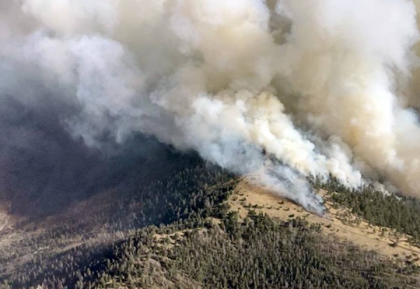 Smoke rises from wildfires in New Mexico.