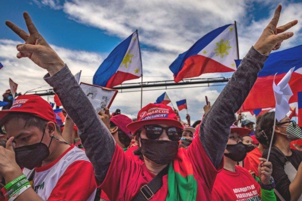 Marcos supporters have been celebrating since early results suggested a big victory.