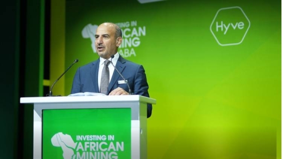 Khalid Al-Mudaifer speaking at the Investing in African Mining Indaba Conference.