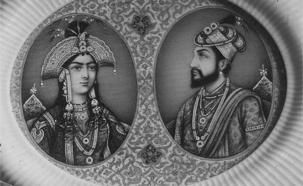 The Taj Mahal was built by Mughal emperor Shah Jahan (right) in memory of his queen Mumtaz (left).