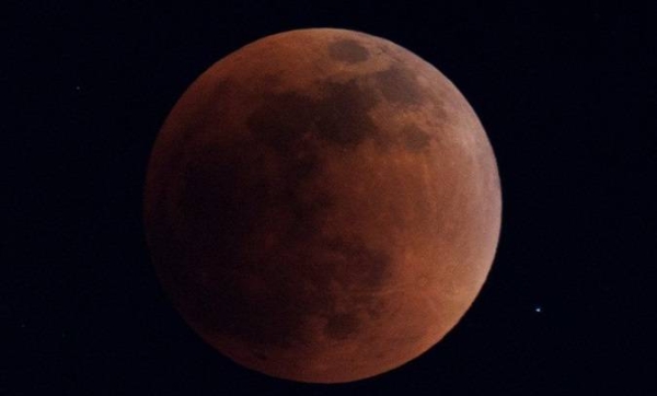 The Moon turned deep red as it passed through the Earth's shadow.