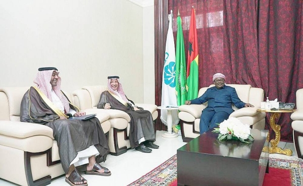 President of the Republic of Guinea-Bissau Umaro Sissoco Embalo meets Advisor at the Saudi Royal Court Ahmed Bin Abdulaziz Qattan.