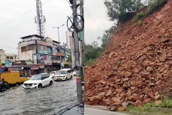 Scenes of floods and mudslides triggered by heavy rains in India's remote northeast region.