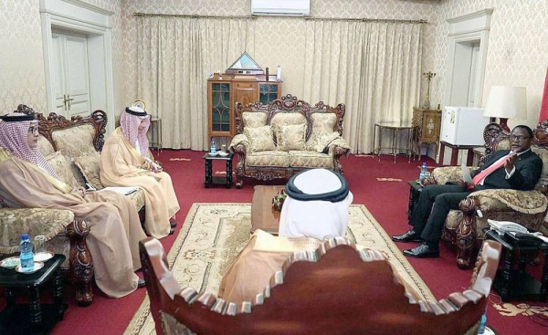 Malawi President Lazarus Chakwera meets with Advisor at the Royal Court Ahmed Bin Abdulaziz Qattan at Lilongwe on Wednesday.