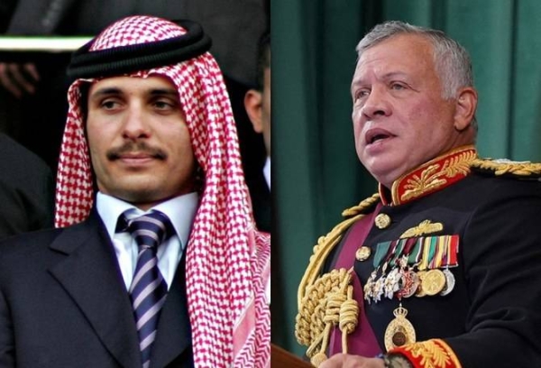Jordan’s Prince Hamzah (L) has written last March to King Abdullah apologizing for his misconduct, admitting his mistakes, and seeking forgiveness for his involvement in the country’s high-profile sedition case.