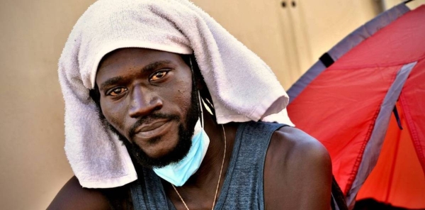 A Senegalese migrant after crossing Darien gap, Panama.