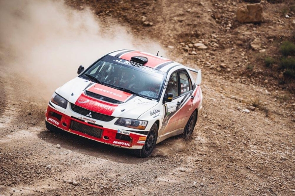 Nasser Saleh Al-Attiyah by the Jordan River at the lowest place on earth. 