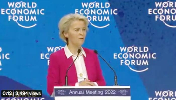 European Commission President Ursula von der Leyen denounced Russian aggression and its use of “hunger and grain to wield power”, in a special address at the World Economic Forum Annual Meeting 2022.
