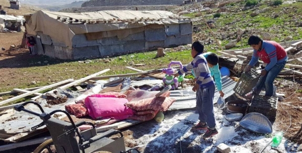 A Palestinian Bedouin refugee community.