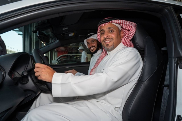 Prince Khalid bin Sultan Al-Abdullah Al-Faisal, President of Saudi Arabian Automobile and Motorcycle Federation, and Hassan Jameel, Chairman of the Board of Managers of Abdul Latif Jameel Motors. (Supplied) 