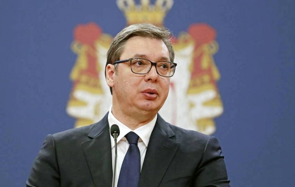 Serbian President Aleksandar Vučić seen in this file photo.