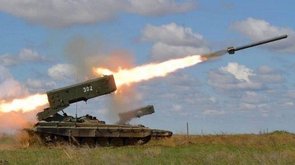 Russian multiple-rocket batteries are pounding Ukrainian forces.