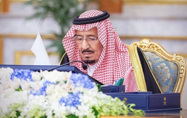 Custodian of the Two Holy Mosques King Salman chairs the Cabinet session on Tuesday afternoon at Al-Salam Palace in Jeddah.