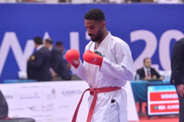 Sultan Al-Zahrani claimed the gold in the karate combat competition under 75 kg after defeating Kuwait’s Omar Al-Janaei 4-2 and Oman’s Muhammad Al-Kindi 4-0.