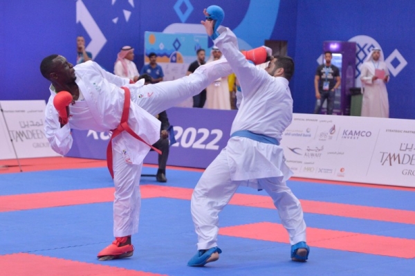 Sultan Al-Zahrani claimed the gold in the karate combat competition under 75 kg after defeating Kuwait’s Omar Al-Janaei 4-2 and Oman’s Muhammad Al-Kindi 4-0.