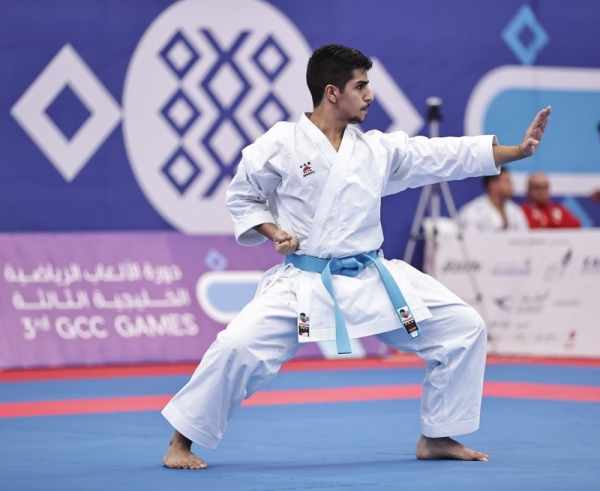 Sultan Al-Zahrani claimed the gold in the karate combat competition under 75 kg after defeating Kuwait’s Omar Al-Janaei 4-2 and Oman’s Muhammad Al-Kindi 4-0.