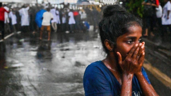 An anti-government protest in Sri Lanka.