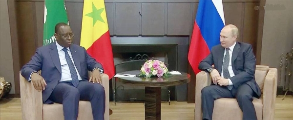 Russsian President Vladimir Putin meets African Union leader Mackay Sall at Sochi.