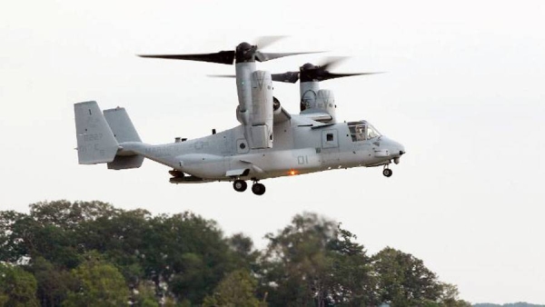 File photo of A MV-22B Osprey tiltrotor aircraft.