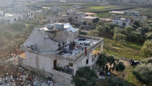 From television footage in the aftermath of US raid in Syria