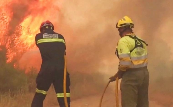 Firefighters have been battling wildfires in parts of Spain, as the country faces its warmest early summer in decades.
