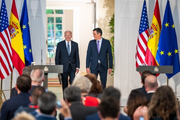 Biden thanked Spain's president Pedro Sánchez for hosting the NATO Summit.