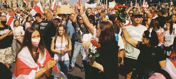 Protestors at the March of Peace and Independence in Minsk, Belarus (file photo).