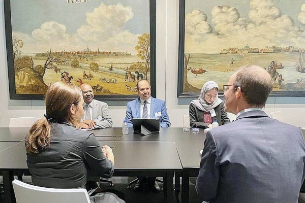 Head of the Kingdom of Saudi Arabia's Presidency team to the UN Office for the Coordination of Humanitarian Affairs (OCHA) Donor Support Group Dr. Aqeel Bin Jamaan Al-Ghamdi met with representatives of Luxembourg, member of the Troika, Deputy Director of Humanitarian Affairs, Max Lamesch, and Human Relations Official Iman Matheny.