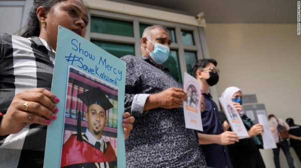 Anti-death penalty campaigners protest outside the Singapore High Commission in Kuala Lumpur, Malaysia on July 4.
