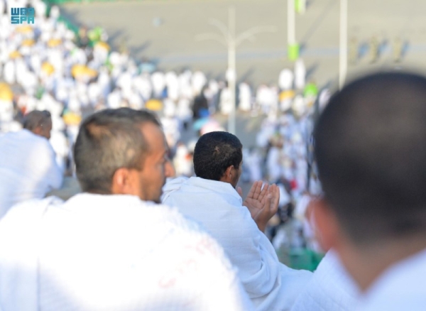 Marking the climax of the annual pilgrimage of Hajj, around one million pilgrims ascended on Friday the vast plains of Arafat. Pilgrims in seamless white clothes - resembling a white sea of humanity -started their ritual of standing at Arafat, the most important pillar of Hajj, this afternoon. 