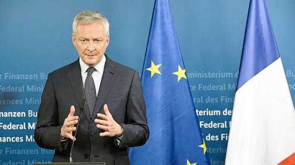French Economy Minister Bruno Le Maire at the Finance Ministry in Berlin in this file photo.