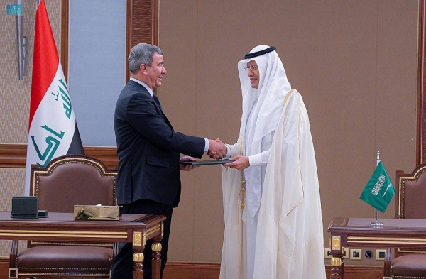 Saudi Arabia and Iraq signed the executive report on the principles of the electricity interconnection agreement between the two countries implementing the memorandum of understanding signed at the beginning of 2022.