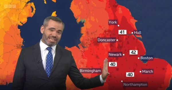 Temperatures expected to reach up to 42C (107.6F) in UK on Tuesday.