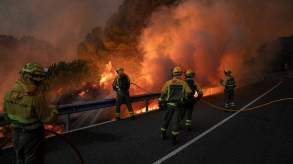 Firefighters across Europe have faced scorching temperatures amid a surge in wildfires.