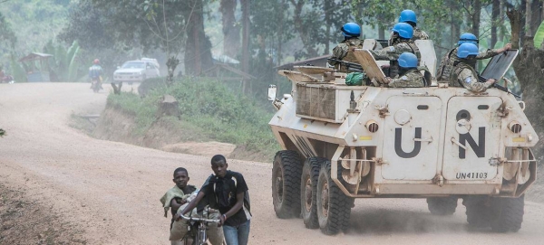 Peacekeepers patrol Butembo in North Kivu in the Democratic Republic of the Congo to ensure the security of local communities.