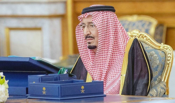 Custodian of the Two Holy Mosques King Salman chairs the Cabinet session at Al-Salam Palace on Tuesday afternoon.