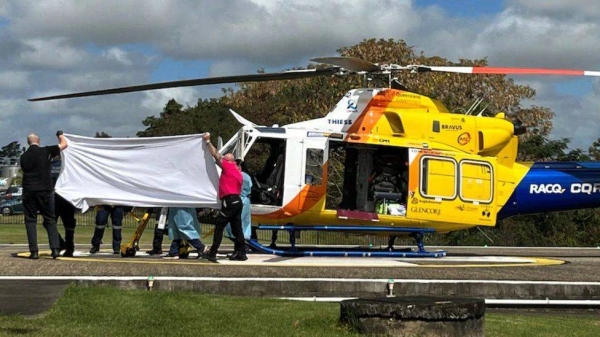 (One man was flown to hospital with critical injuries from a gunshot wound — Picture: BBC) 