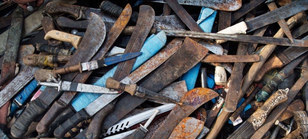 Machetes collected from the disarmament process, Central African Republic.