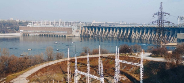 The Dnieper hydroelectric power station in Zaporizhzhia, Ukraine.