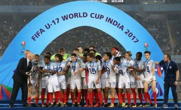 England won the Under-17's World Cup in India in 2017.