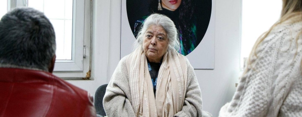 Mahbouba Seraj, one of the world’s most prominent women’s rights activists, at a meeting in Kabul with UN Women on implementing a women-centred response to the humanitarian crisis.