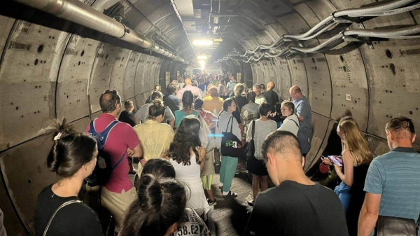 One evacuated passenger shared a photo from inside the cargo train they were picked up by.