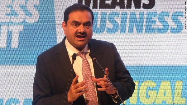 Indian billionaire Gautam Adani addresses delegates during the Bengal Global Business Summit in Kolkata in April this year.