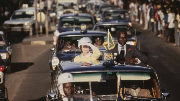 Kenya was always a special place for Queen Elizabeth, shown here alongside President Daniel arap Moi during a state visit in 1983..